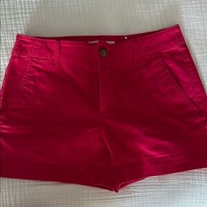 LOFT Hot Pink Washed Twill Shorts Sz 0 new without tags 4” inseam